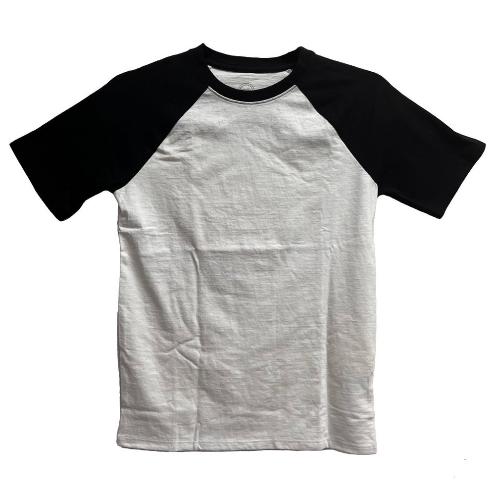 NEW Wonder Nation Black/White Short Sleeve Raglan Baseball Tee Y-Medium
